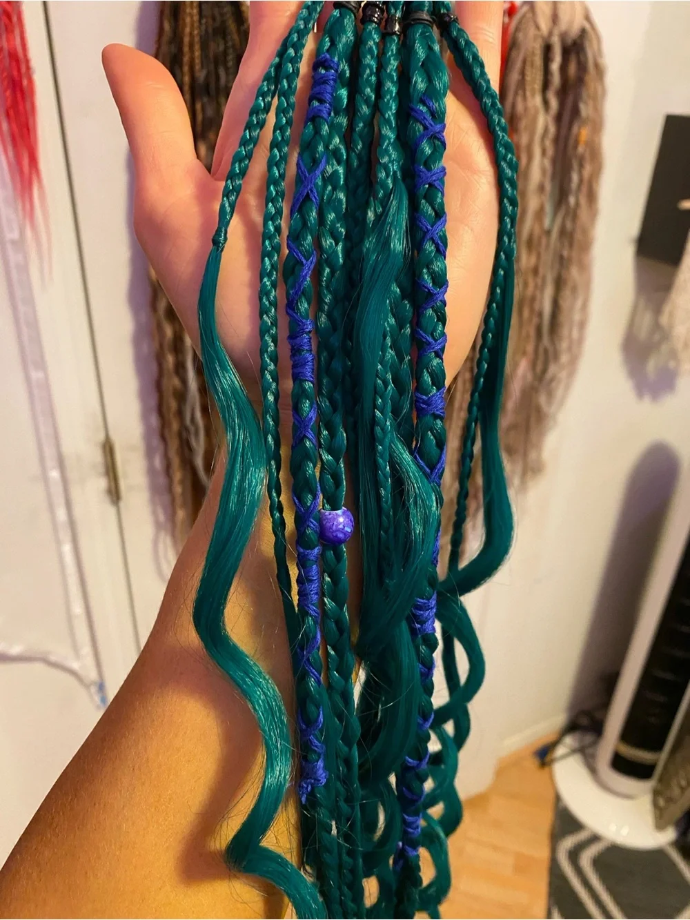 Teal Hair Extension Braids - Women Hair Accessory